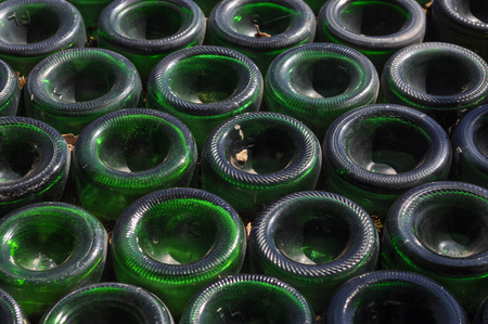 Wine bottles bottom, useful as a backgroundの写真素材