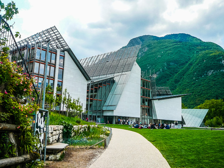 TRENTO, ITALY - CIRCA APRIL 2016: High_dynamic_range (HDR) Museo delle Scienze (aka Museum fuer Wissenschaft) meaning Science Museumのeditorial素材