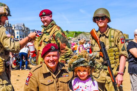 ARROMANCHES, FRANCE - JUNE 06, 2014: High_dynamic_range (HDR) People attending the D-Day celebrations of WW2 in Normandyのeditorial素材