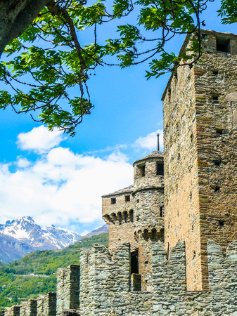 FENIS, ITALY - CIRCA MAY 2016: High_dynamic_range (HDR) Fenis Castle in Aosta Valleyのeditorial素材