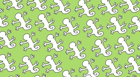 Cards or textiles with the motif repeated to the drawing line, a geko also designed for nice bannersの写真素材