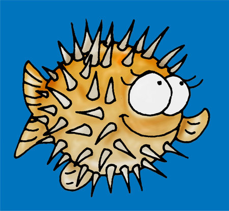 Humorous mascots buttons for the web a fish