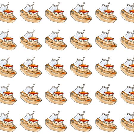 sailboat repeated patternの写真素材