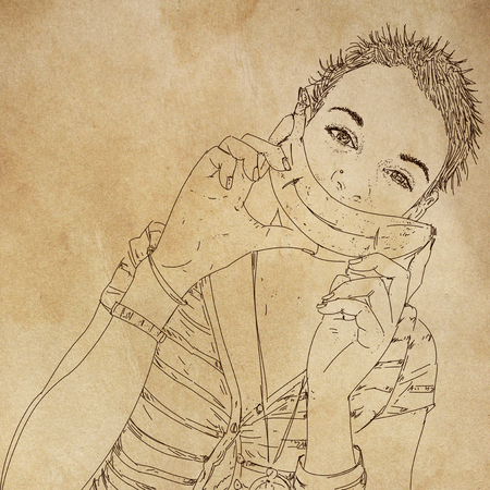 girl with a bananaの写真素材