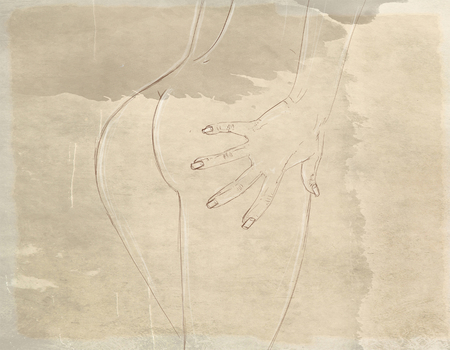 portrait of woman buttの写真素材