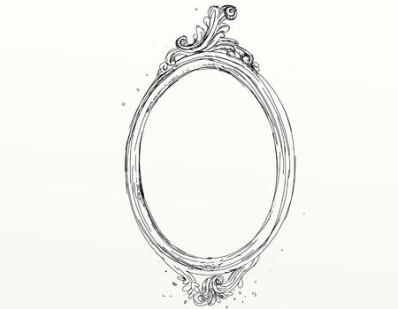 a baroque frame with antique vintage baseの写真素材