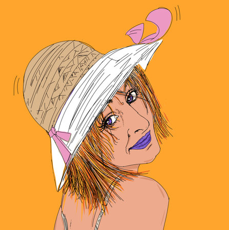 Portraits of the sexy Pin up Erotic line in comics in Pop-art styleの写真素材