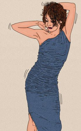 Portraits of the sexy Pin up Erotic line in comics in Pop-art styleの写真素材