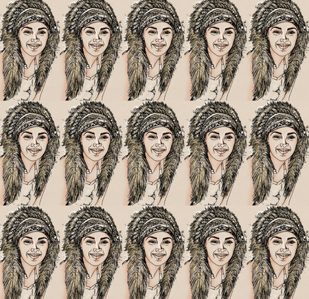 repeated pattern design to be printed on papers or fabrics for fashion packaging, accessories for women and cosmeticsの写真素材