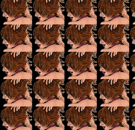 repeated pattern design to be printed on papers or fabrics for fashion packaging, accessories for women and cosmeticsの写真素材