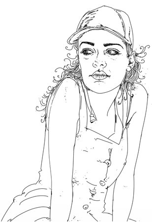 the portraits of the Pin up sexy Erotic line refined comics Pop-art styleの写真素材