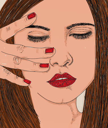 women,   portrait for cosmetics and fashionの写真素材