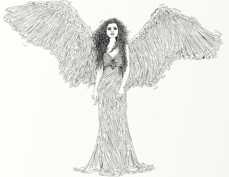 a parrot on an open wingの写真素材