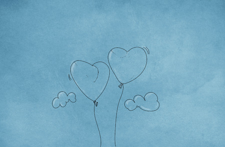 two balloons flyingの写真素材