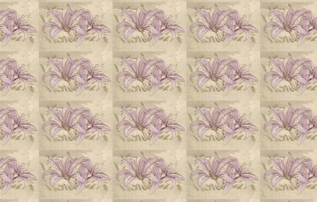 Seamless pattern with purple flowers. For eg fabric, wallpaper, wall decorations.