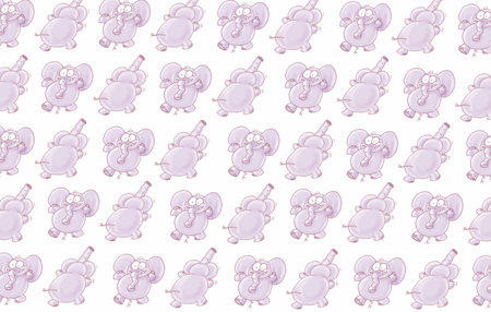 Seamless pattern with cute little elephants on a white background.の写真素材