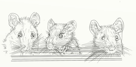 Cute rats. Vector illustration for your design. Hand drawn.の写真素材