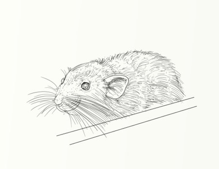 Illustration of a rat in engraving style. Vector illustration.の写真素材