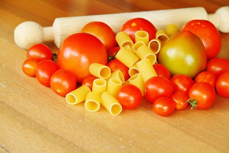 Pasta Pizza  Spaghetti Tomatoesの写真素材