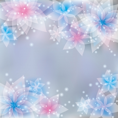 Festive floral background with colorful flowers lilies  Greeting or invitation card in retro style  Vector backgroundのイラスト素材