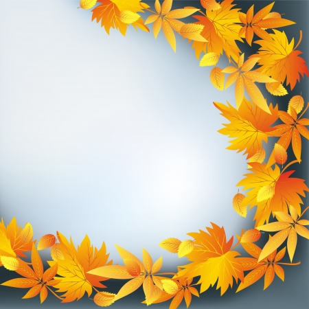 Beautiful abstract autumn background with yellow and red leaves  Nature background with leaf fall  Place for text  Vector illustration のイラスト素材