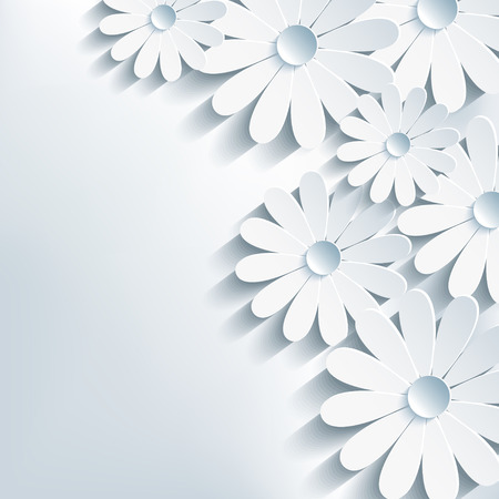 3d flower chamomile, stylish abstract background  のイラスト素材