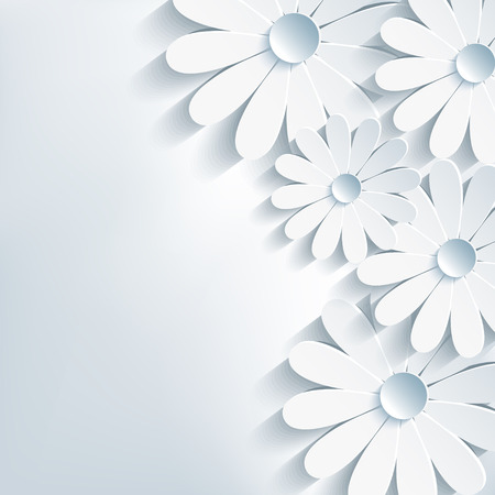 Stylish creative abstract background, 3d flower chamomileのイラスト素材