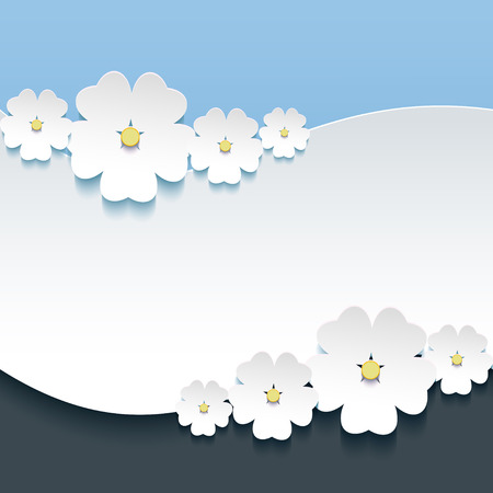 Greeting or invitation card with 3d flowers sakura のイラスト素材