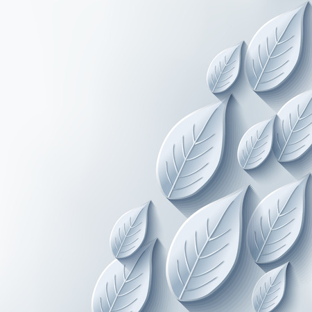 Abstract background with stylish gray 3d leaf  Conceptual background with plant and place for text  Trendy modern background  Vector illustrationのイラスト素材