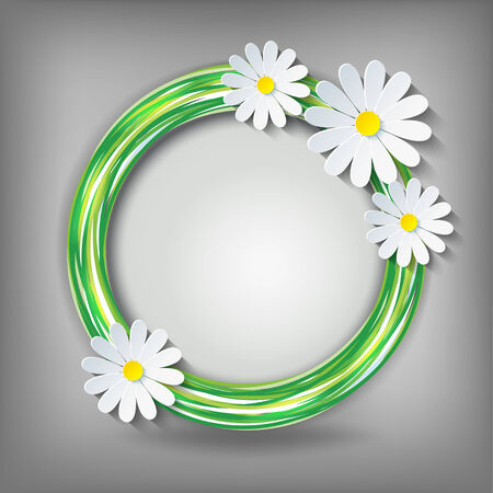 Eco background with 3d flower chamomile のイラスト素材