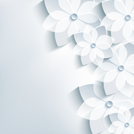 Beautiful floral trendy abstract background with 3d flower sakura のイラスト素材