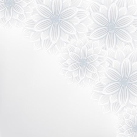 Beautiful elegant floral background with grey and white stylized flowers  Stylish trendy romantic background  Greeting or invitation card for wedding, birthday and life events  Vector illustrationのイラスト素材