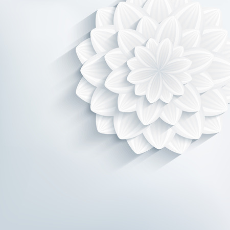 Beautiful elegant floral background with grey and white stylized 3d flower  Stylish trendy abstract background  Greeting or invitation card for life events  Vector illustrationのイラスト素材