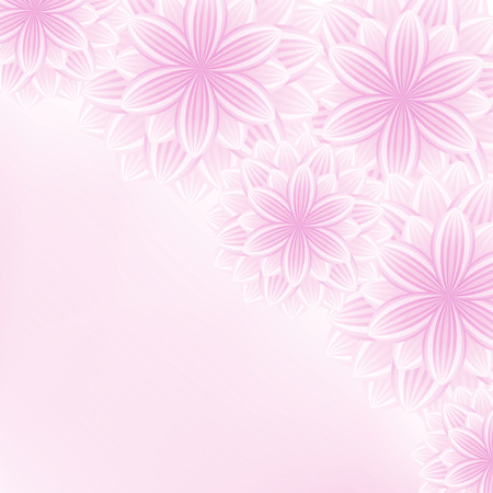 Beautiful elegant floral background with pink - white stylized flowers  Stylish trendy romantic background  Greeting or invitation card for wedding, birthday and life events  Vector illustrationのイラスト素材
