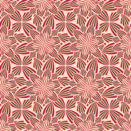 Beautiful trendy nature background seamless pattern with red  orange summer flower chrysanthemum. Floral modern abstract wallpaper. Stylish bright greeting or invitation card. Vector illustrationのイラスト素材