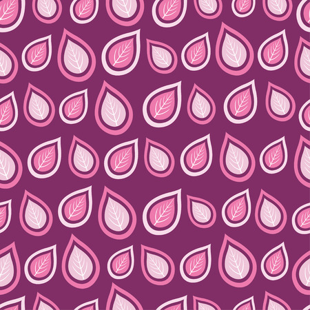 Beautiful trendy bright nature background seamless pattern with stylized red pink leaves. Floral modern abstract wallpaper. Stylish plant texture. Vector illustrationのイラスト素材