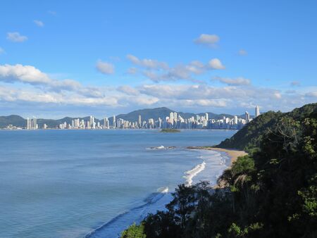 maritma coast of view, with city in the backgroundの写真素材