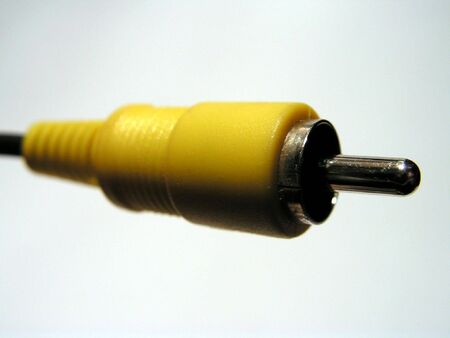 yellow video connectorの写真素材