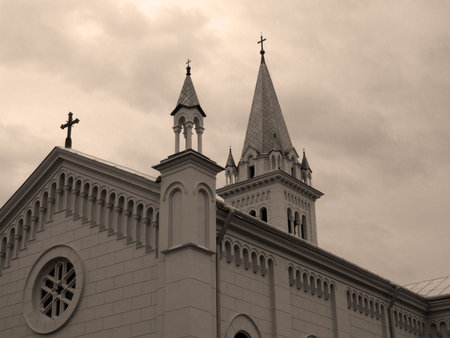 Gothic architecture of a catholic cathedral