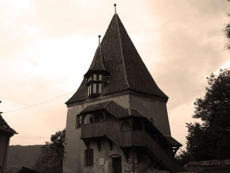 A medieval tower from Sighisoara Citadelの写真素材