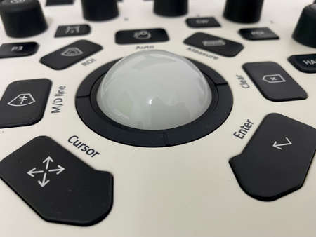 Ultrasound keyboard and mouse close-up view of itの写真素材