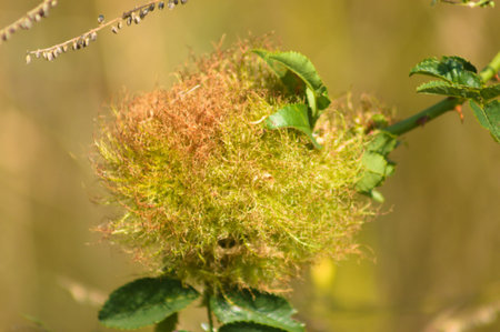Close-up of dog rose with selective focus on foreground
