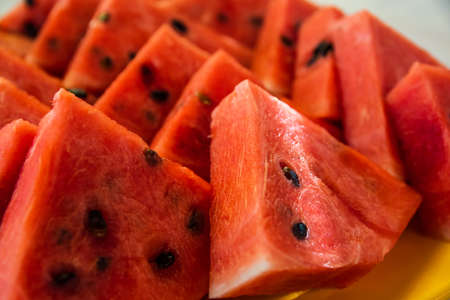Watermelon triangle slices.の写真素材