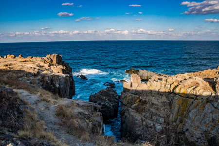 A natural rock formation in Bulgaria and the Black Sea between. Beautiful natural landscape.の写真素材