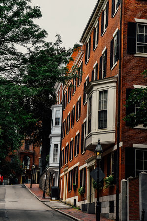 A russet building on a streetの写真素材