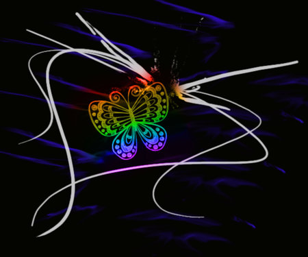 butterfly abstract with heart in backgroundの写真素材