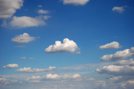 White clouds on blue sky