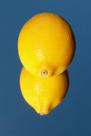 Lemon on mirrorの写真素材
