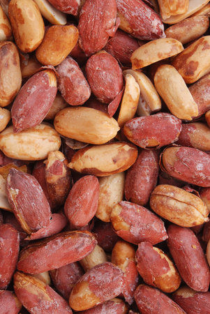 Heap of roasted salted peanuts