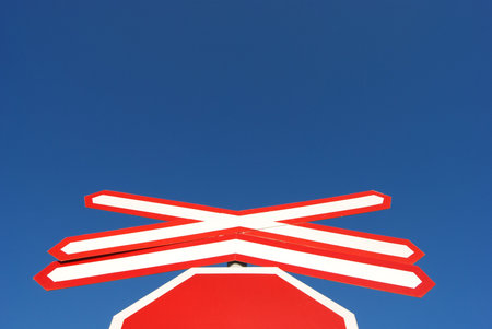 Traffic sign over blue sky